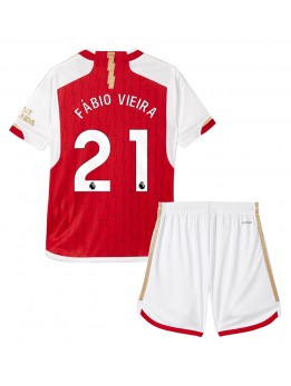 Billige Arsenal Fabio Vieira #21 Hjemmedraktsett Barn 2023-24 Kortermet (+ Korte bukser)